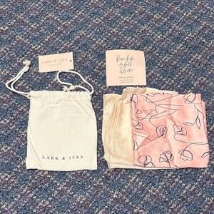 New Lark & Ives Pink and Gold Hair Scarf Set